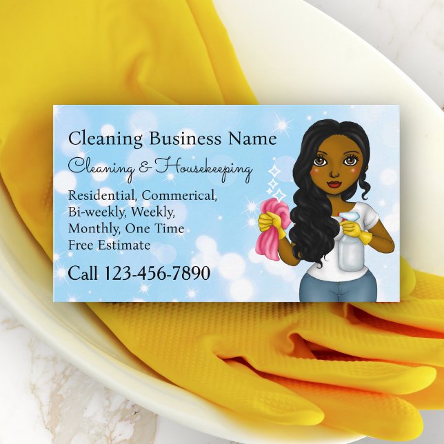 Cleaning Service House Cleaning Janitorial Business Card (Creator Uploaded)