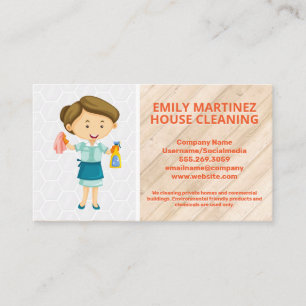 Cleaning Service   House Cleaning   Wood Floors Business Card