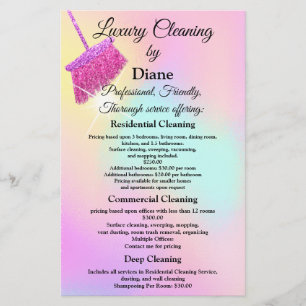 Cleaning Service House Office Keeping Maid Pink QR Flyer