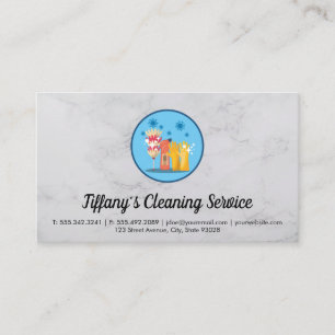 Cleaning Service Housekeeping Services Marble Business Card