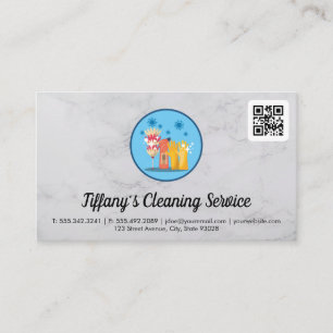 Cleaning Service   Housekeeping Services   qr code Business Card