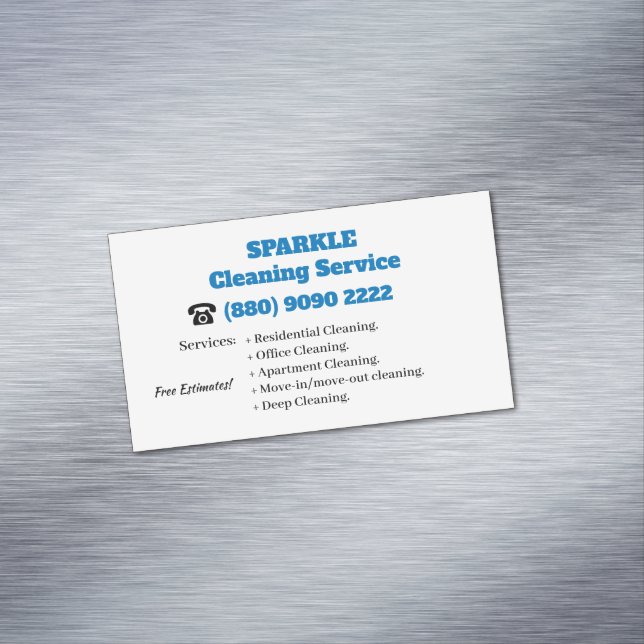 Cleaning Service Magnetic Business Card (In Situ)