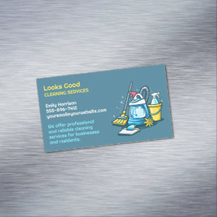 Cleaning Service Magnetic Business Card