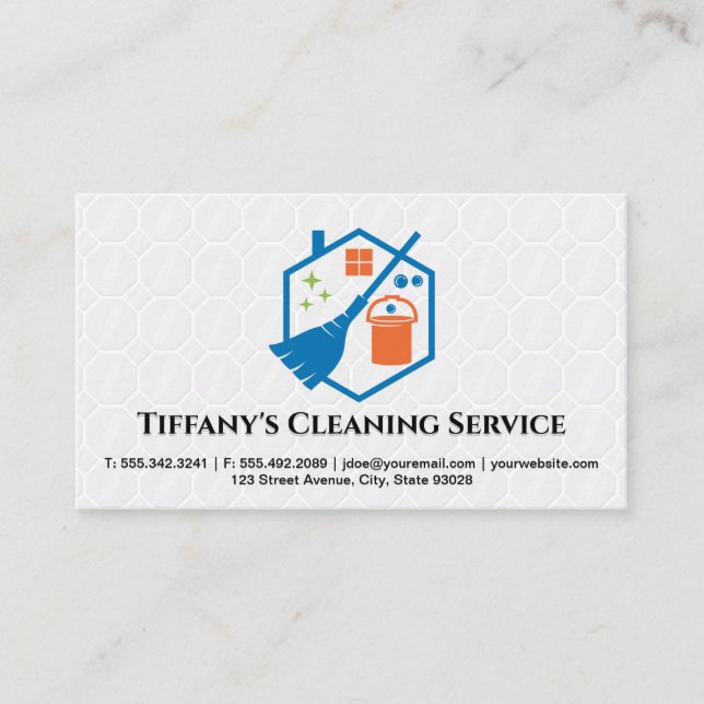 Cleaning Service | Maid Cleaner Supplies | Tile Business Card (Front)