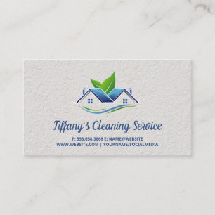 Cleaning Service   Maid Cleaning   House Logo Business Card