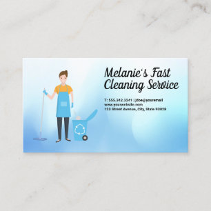 Cleaning Service   Maid Cleaning   Recycle Bin Mop Business Card