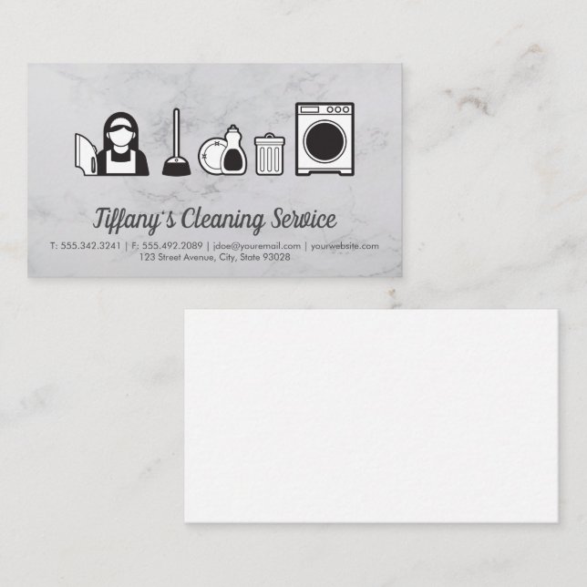 Cleaning Service | Maid Cleaning Services Business Card (Front/Back)