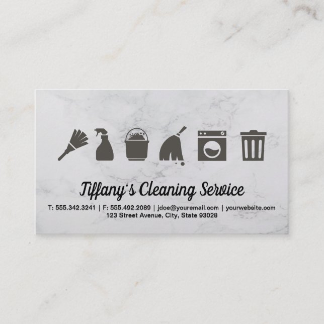 Cleaning Service | Maid Cleaning Supplies Business Card (Front)