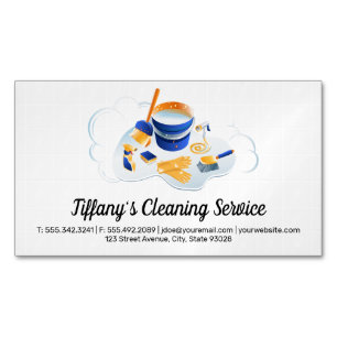 Cleaning Service   Maid Cleaning Supplies Tiles Magnetic Business Card
