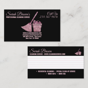 Cleaning Service Maid Janitorial note Business Card