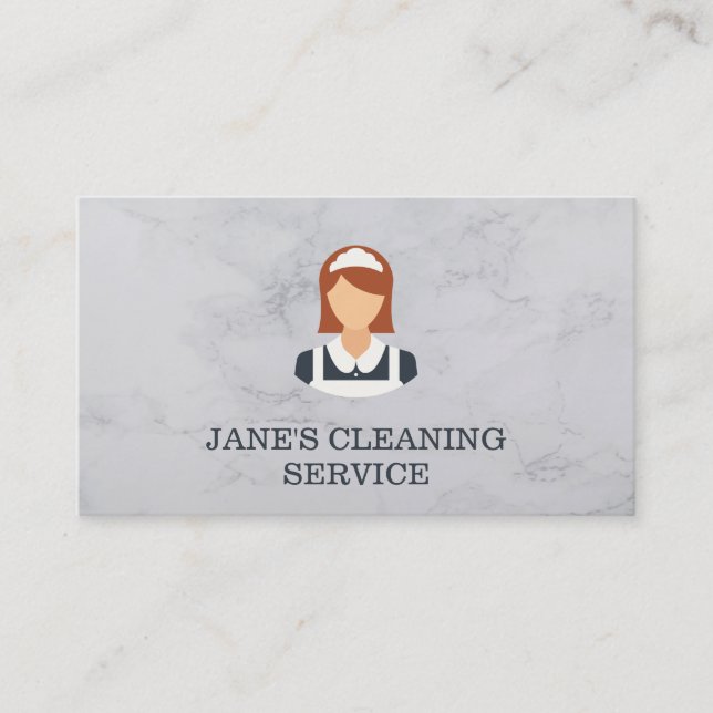 Cleaning Service | Maid Service | Marble Business Card (Front)