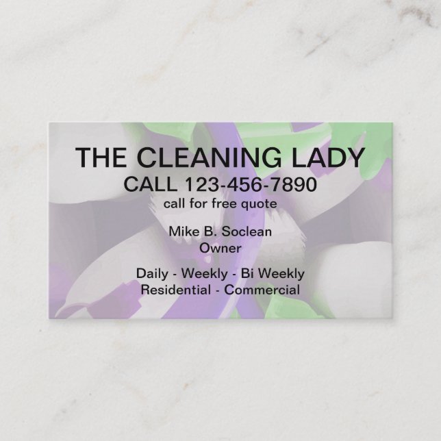 Cleaning Service Modern Design Business Card (Front)