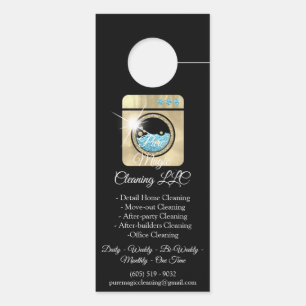  Cleaning Service Moveout Cleaning Laundy Gold  Door Hanger