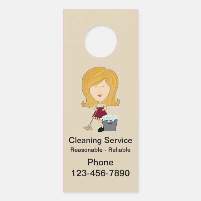 Cleaning Service Neighbourhood Advertising Door Hanger (Front)