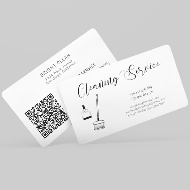 Cleaning Service QR Code Business Card (Creator Uploaded)