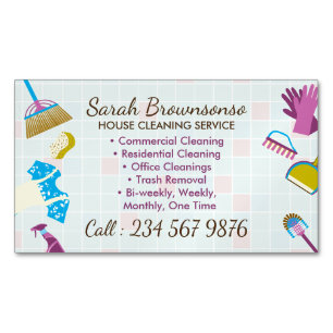 Cleaning Service Reminder Magnetic Business Card