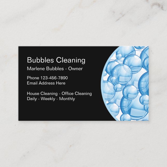 Cleaning Service Residential Commercial Business Card (Front)