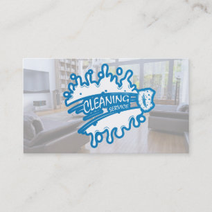 Cleaning Service Soap Sponge Living Room Business Card