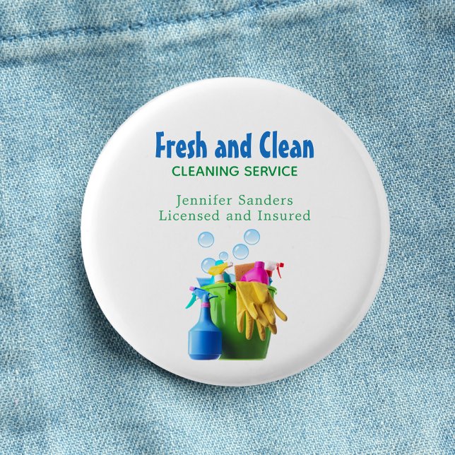  Cleaning Service Supplies Bucket Housekeeping 1 Inch Round Button (Creator Uploaded)