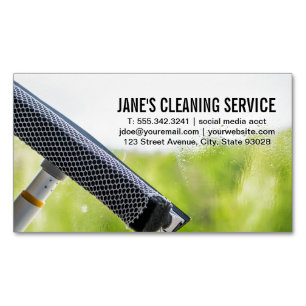 Cleaning Service   Window Cleaning Magnetic Business Card