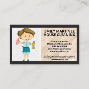 Cleaning Service Worker   Wood Floors Business Card