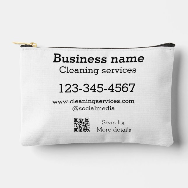 Cleaning services add number website email address accessory pouch (Front)