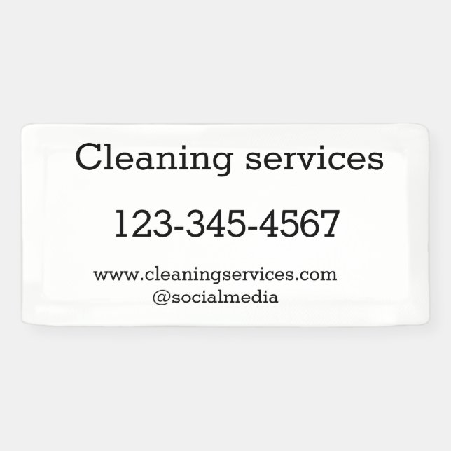 Cleaning services add number website email address banner (Horizontal)