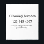 Cleaning services add number website email address notepad<br><div class="desc">DESIGN</div>