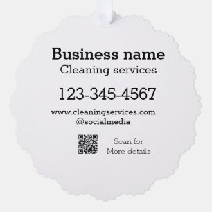 Cleaning services add number website email address ornament card