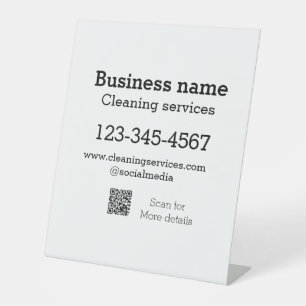 Cleaning services add number website email address pedestal sign