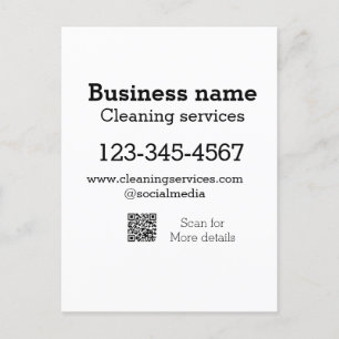Cleaning services add number website email address postcard