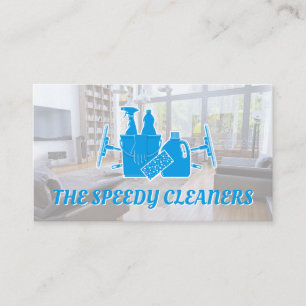 Cleaning Services and Supplies Living Room Business Card