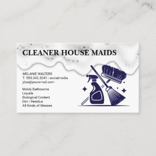 Cleaning Services   Broom   Spray Bottle Business Card