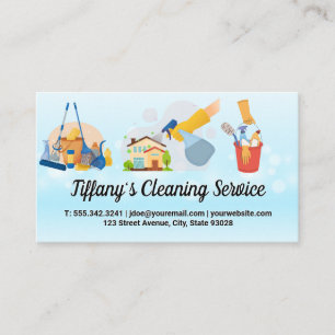 Cleaning Services Bubbles Business Card