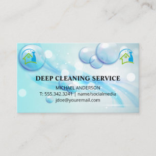 Cleaning Services   Bubbles   House Maids Business Card