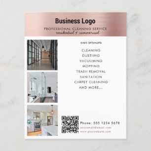 Cleaning Services Business Promotional QR Code Flyer