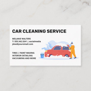Cleaning Services   Car Wash   Soap Bubbles Business Card