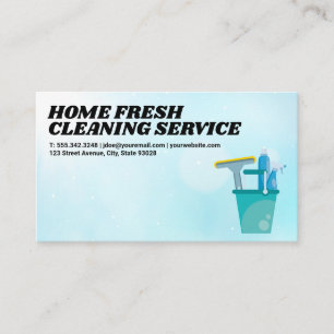 Cleaning Services   Clean Tools in a Bucket Business Card