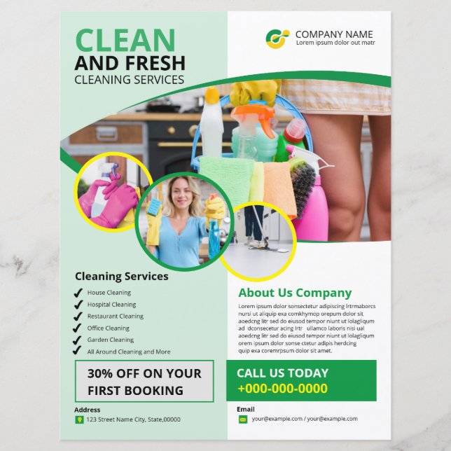 Cleaning Services Flyer Template (Front)