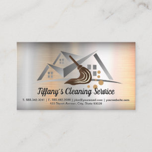 Cleaning Services   Home   Metal Background Business Card