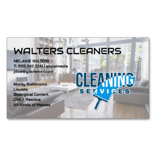Cleaning Services   House Clean Magnetic Business Card
