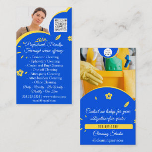 Cleaning Services House Keeping QRCode Logo Photo Business Card