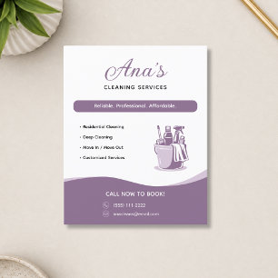 Cleaning Services Housekeeping Mauve Promotional  Flyer