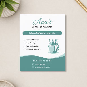 Cleaning Services Housekeeping Teal Promotional  Flyer