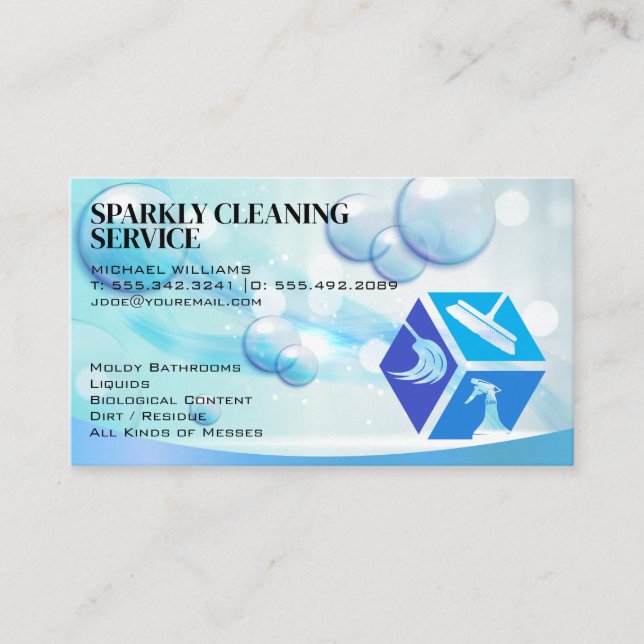 Cleaning Services Icons | Residential Work Maid |  Business Card (Front)