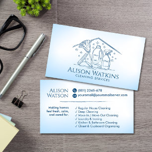 Cleaning Services - Line Art Business Card