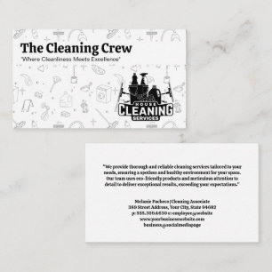 Cleaning Services Logo   Cleaning Elements Pattern Business Card