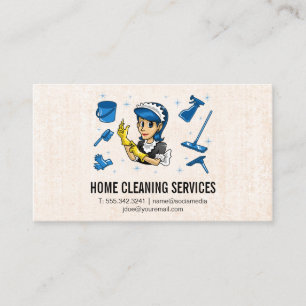 Cleaning Services   Maid and Cleaning Products Business Card