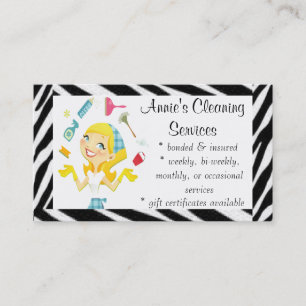Cleaning services maid business card