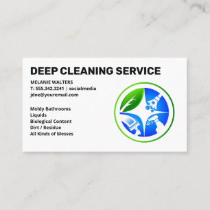 Cleaning Services   Maid Cleaning   Cleaner Logo Business Card